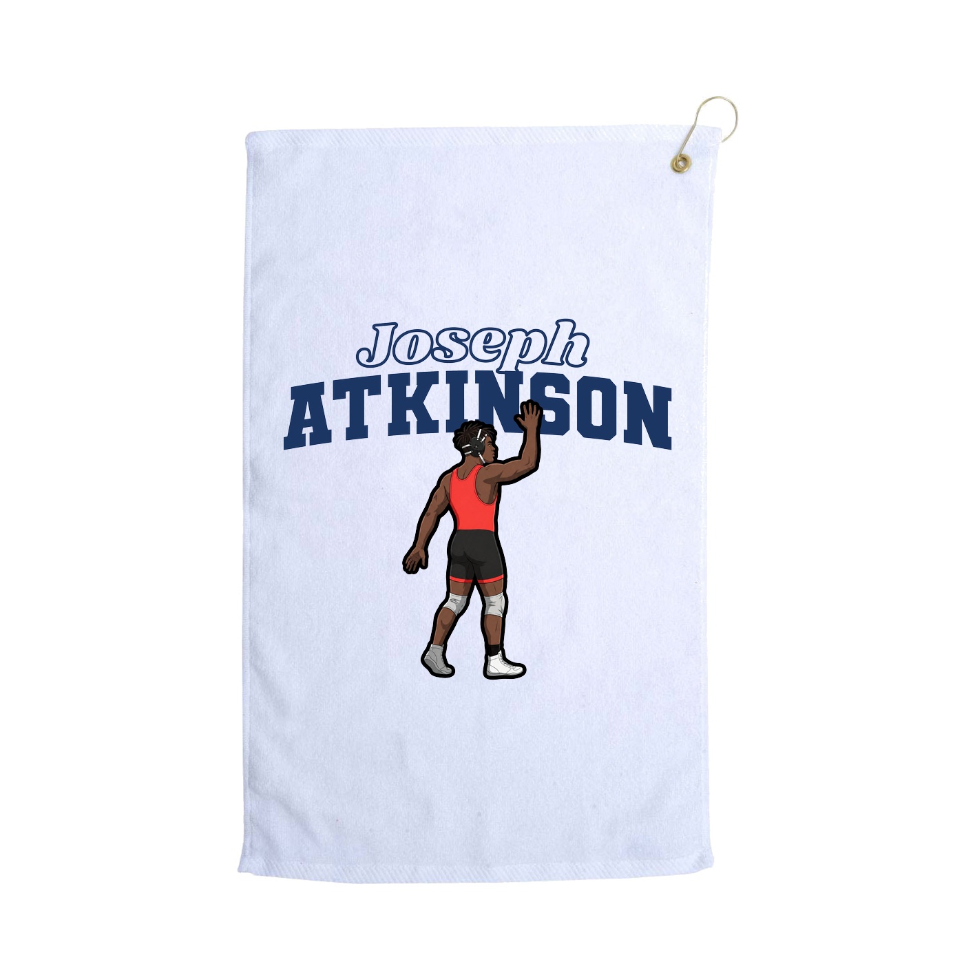 Golf Towel — Name Arch in White
