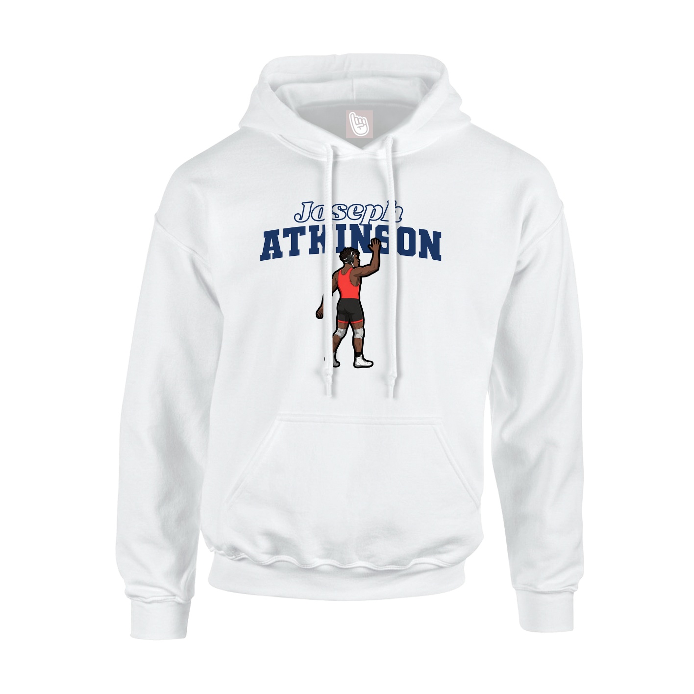 Youth Hoodie — Name Arch in White