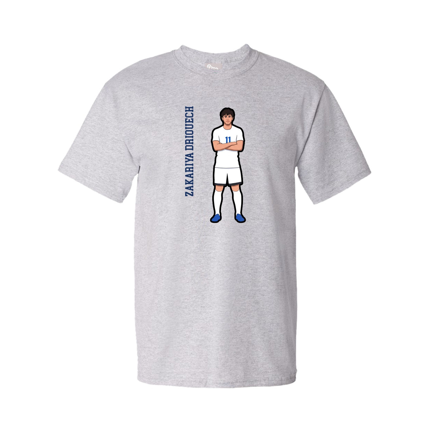 Tee — Name Vertical in Grey