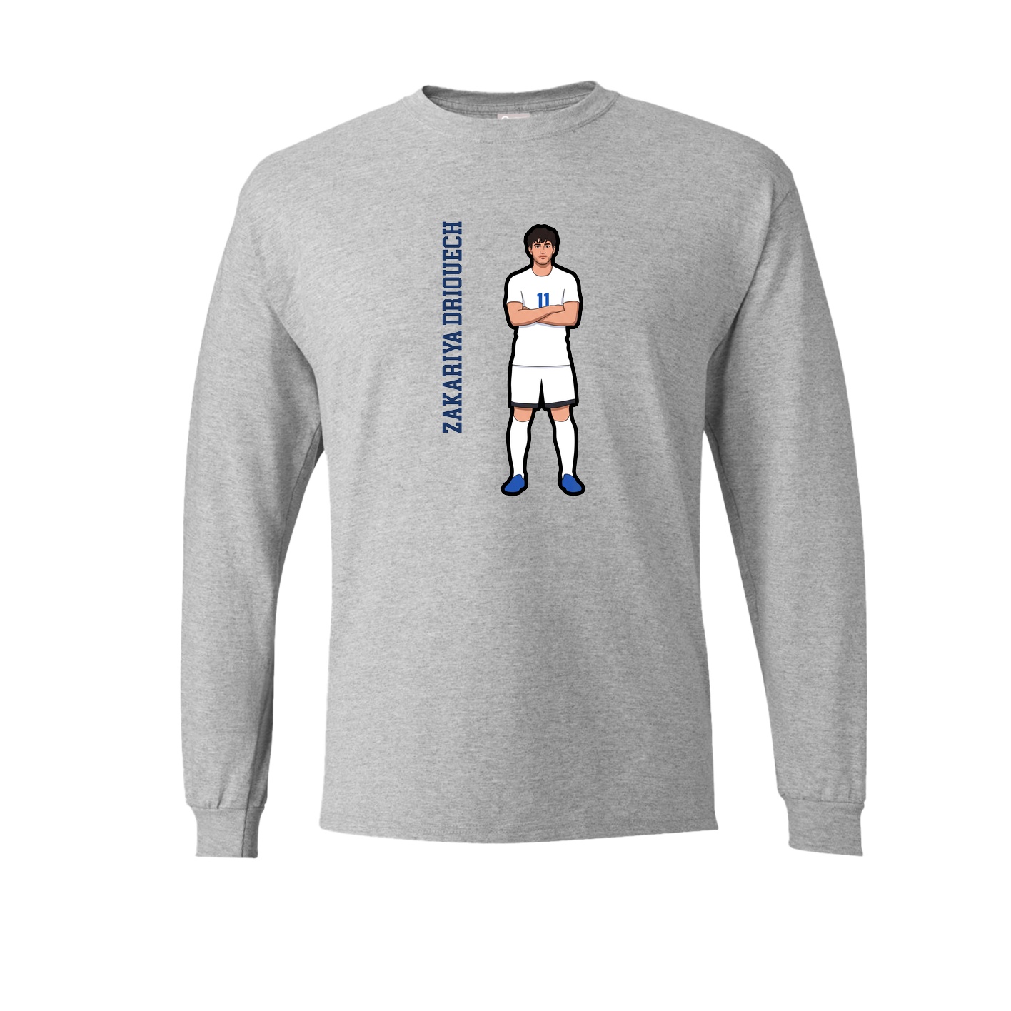 Long Sleeve Tee — Name Vertical in Grey
