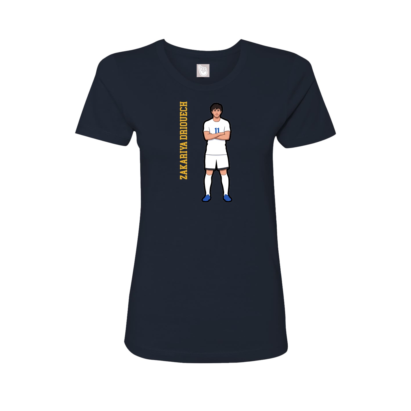 Fitted Women's Tee — Name Vertical in Navy