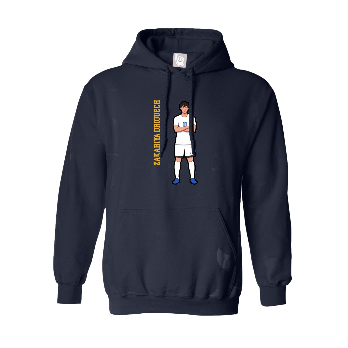 Hoodie — Name Vertical in Navy