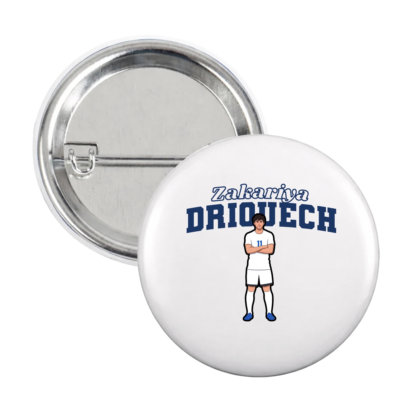 Game Day Button — Name Arch in White