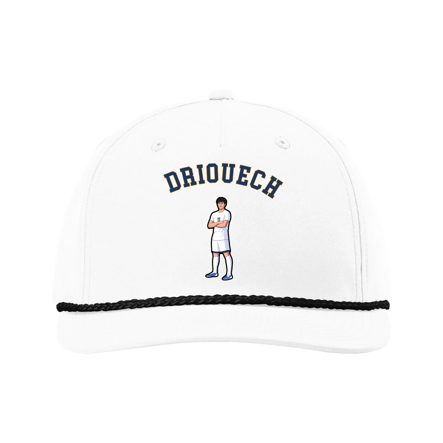 Five-Panel Classic Rope Cap — Shirsey Arch in White
