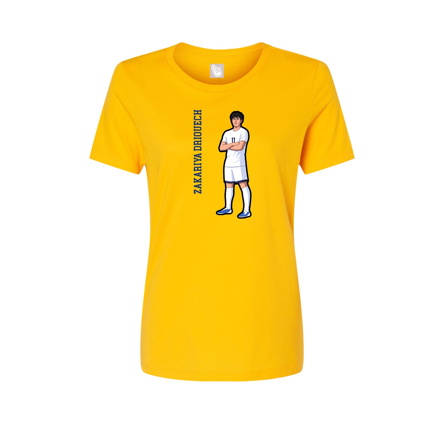 Fitted Women's Tee — Name Vertical in Gold