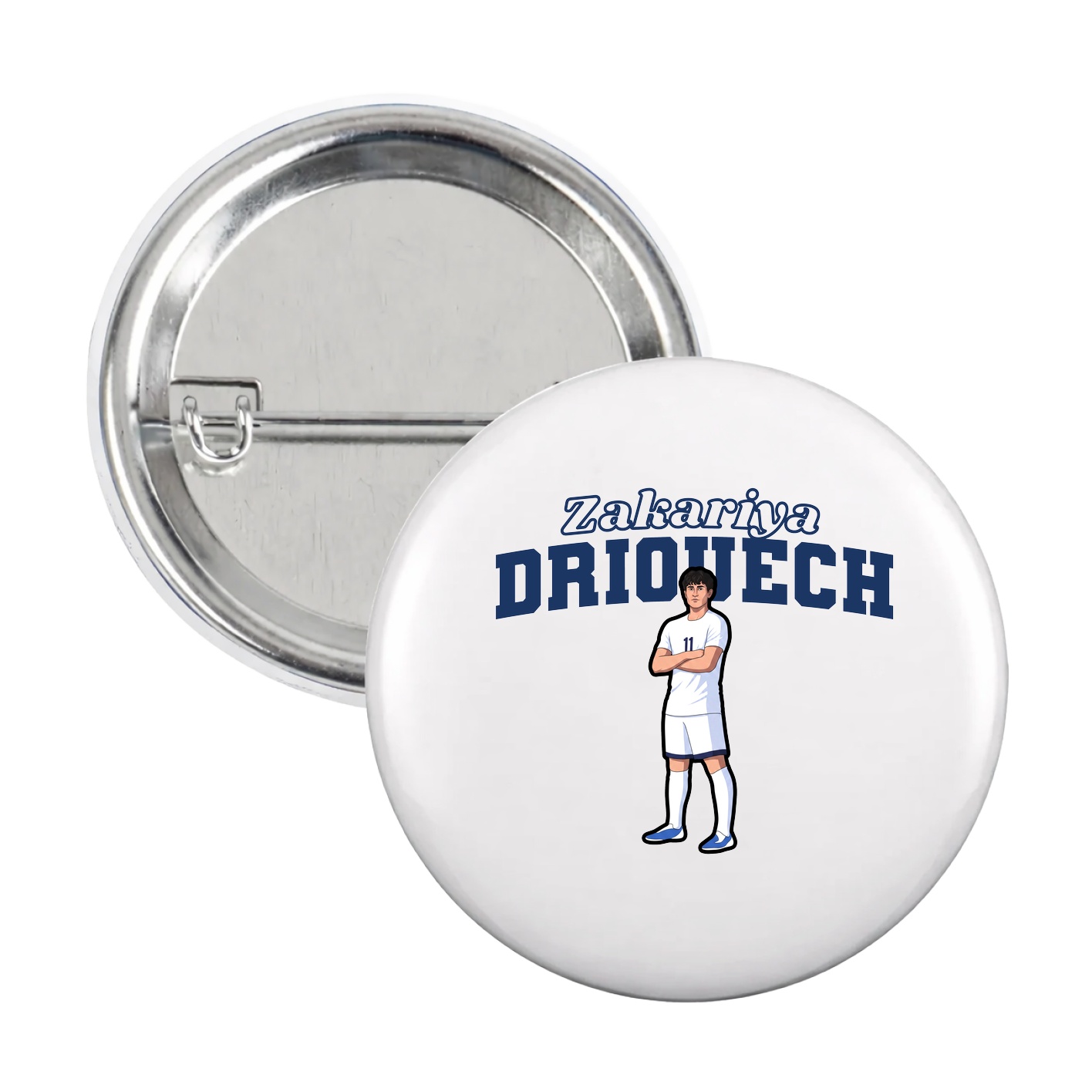Game Day Button — Name Arch in White