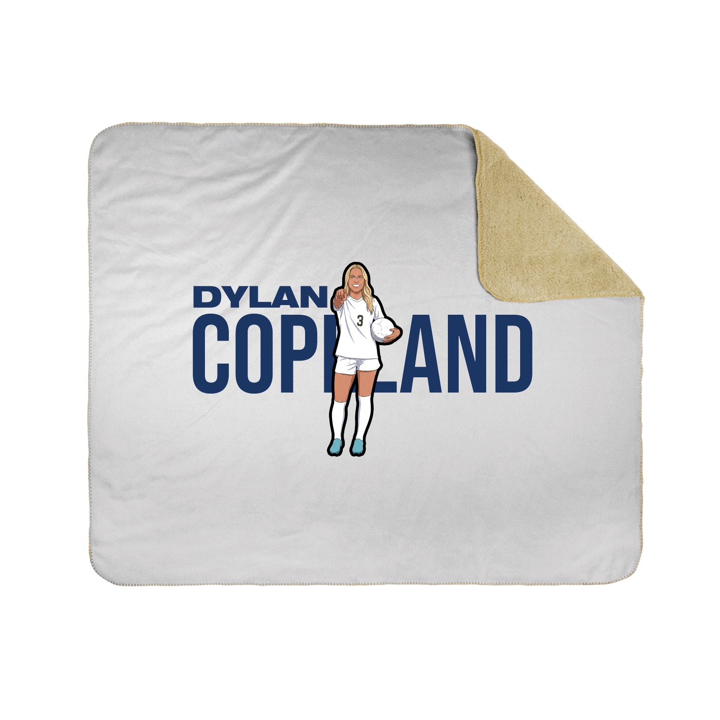 Throw Blanket — Player Name in White