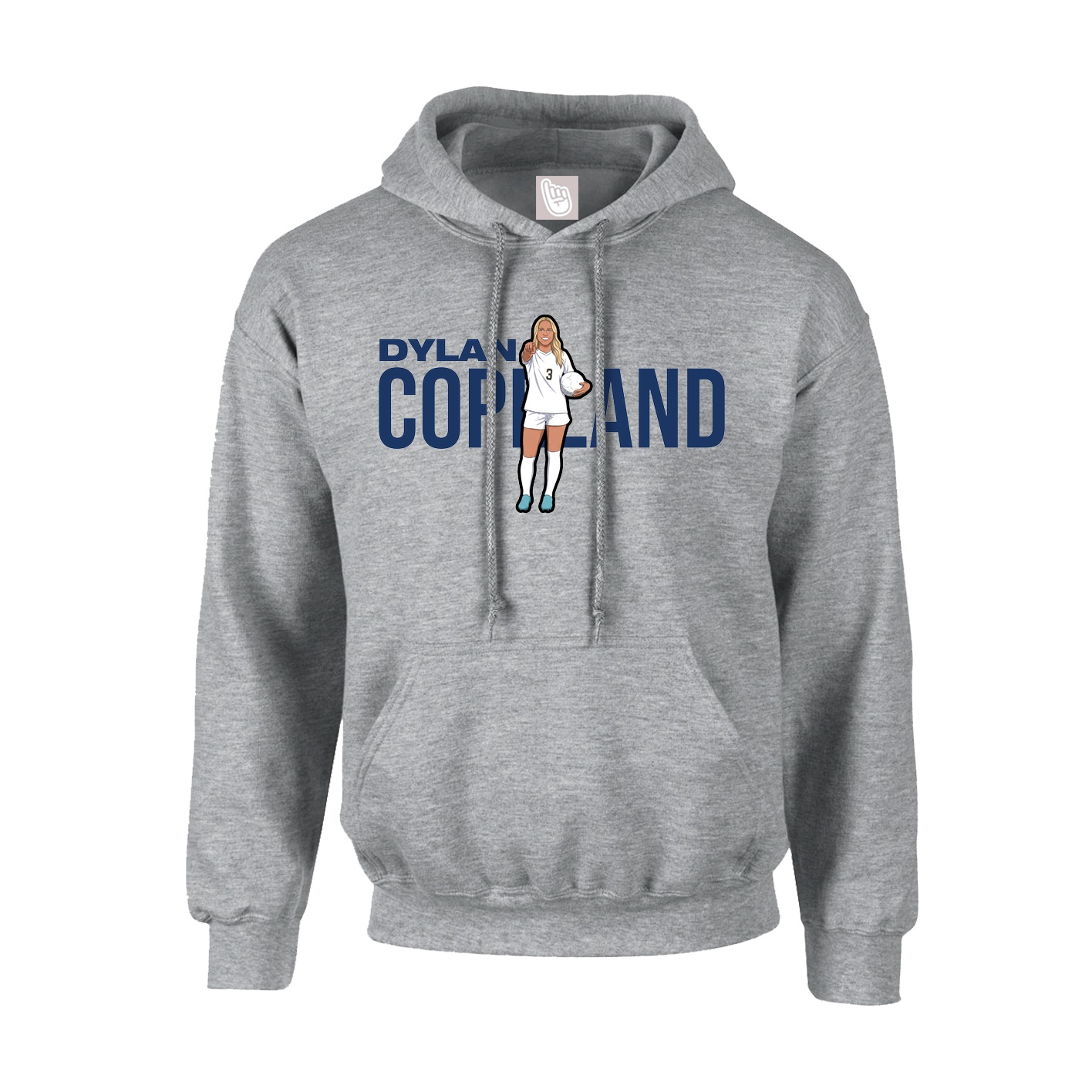 Hoodie — Player Name in Grey