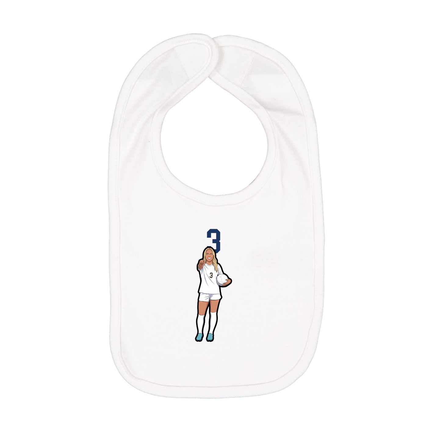 Infant Bib — Number Top in White