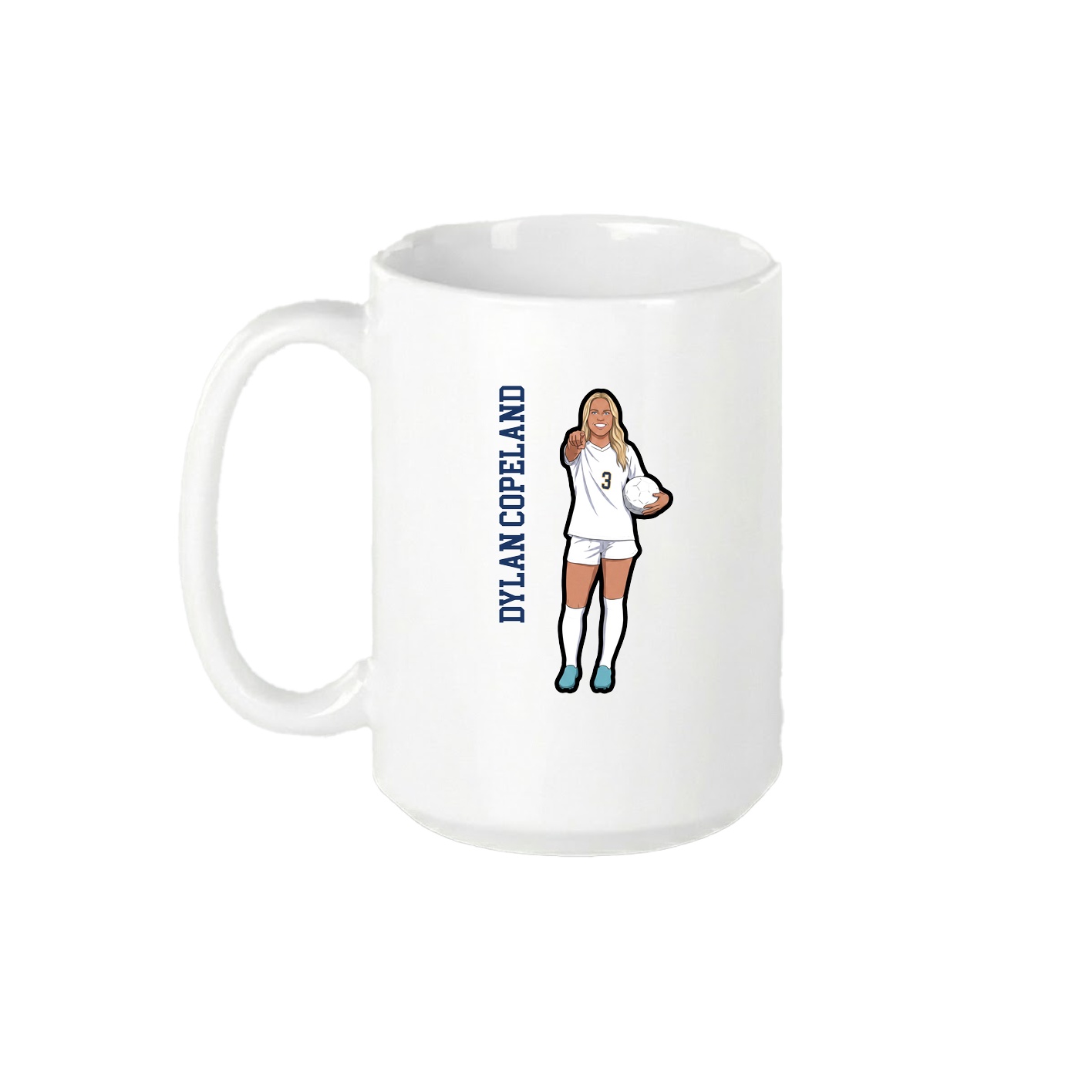 15oz Coffee Mug — Name Vertical in White