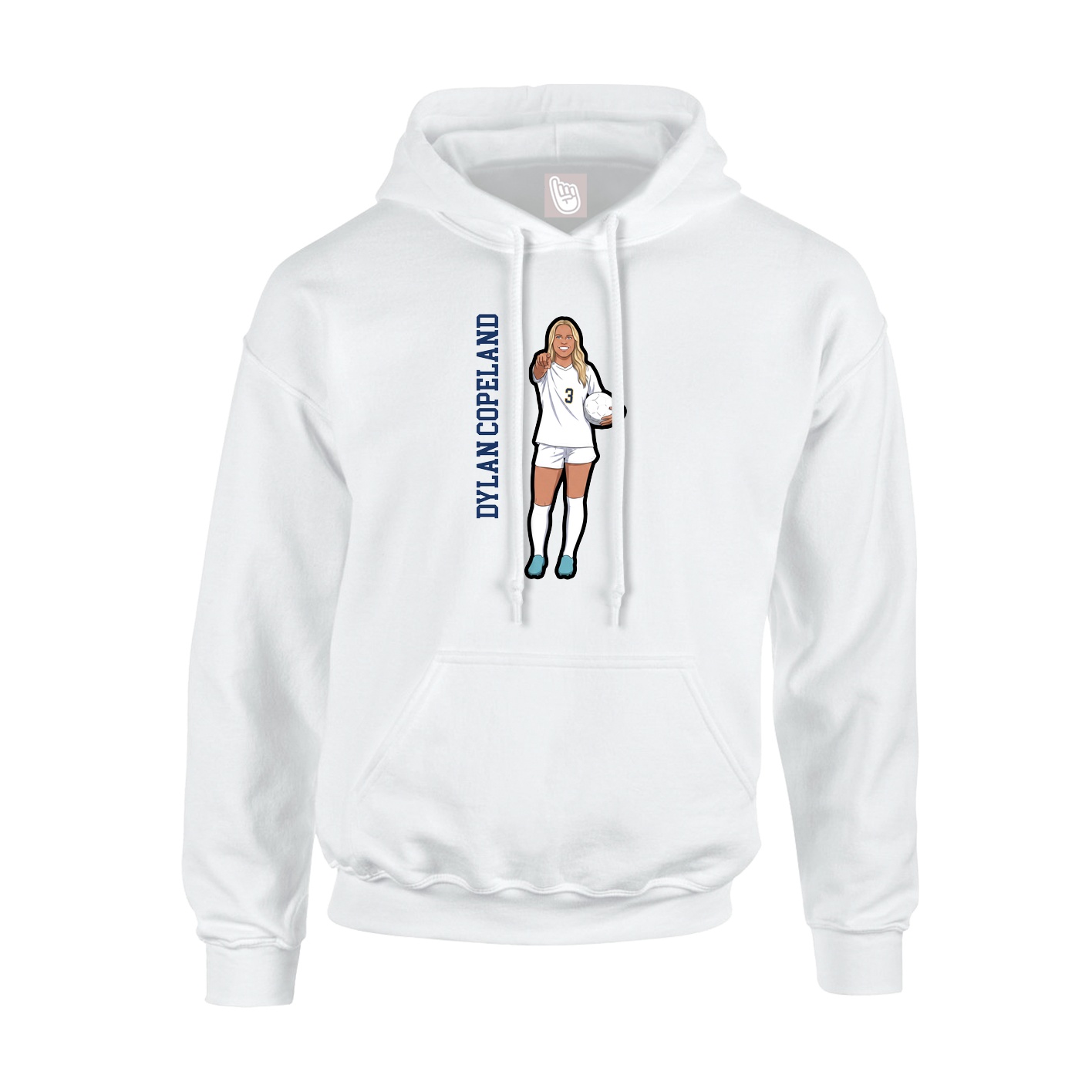 Youth Hoodie — Name Vertical in White