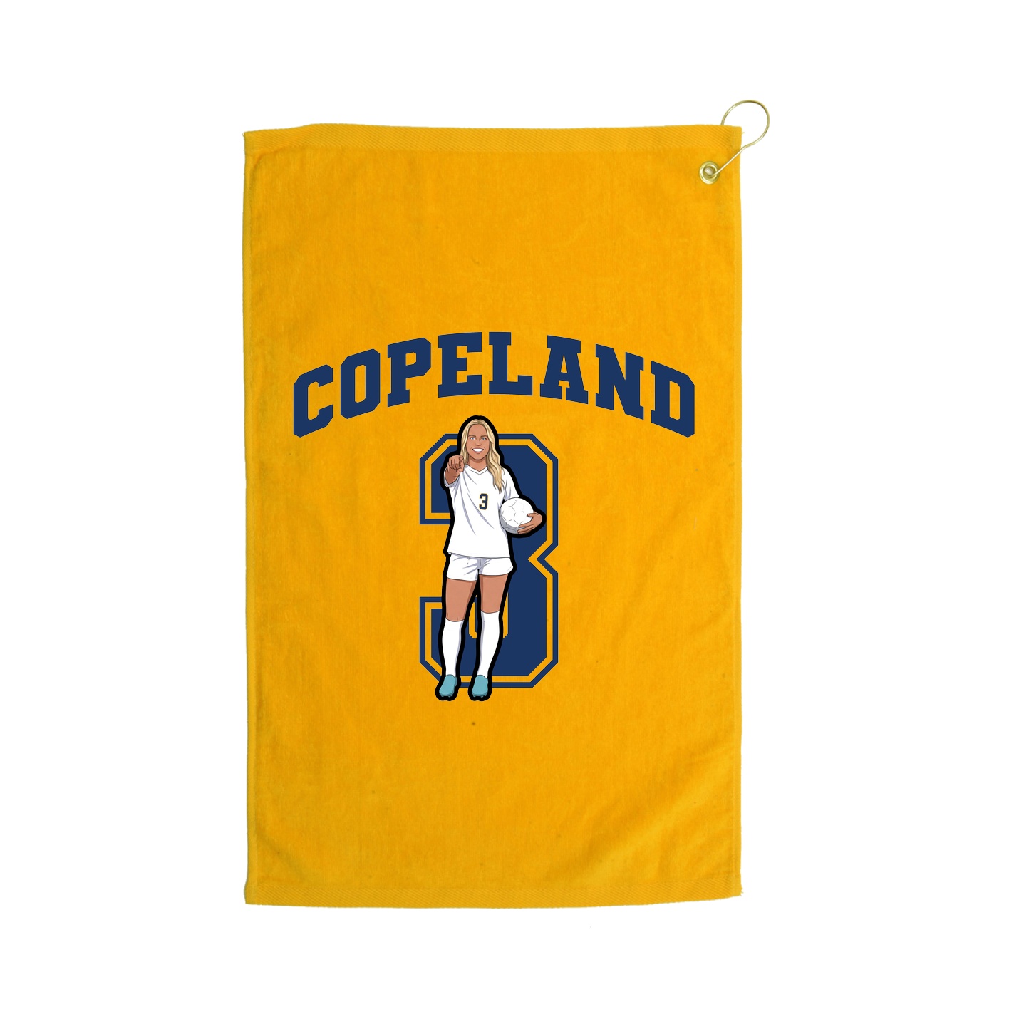 Golf Towel — Number in Gold