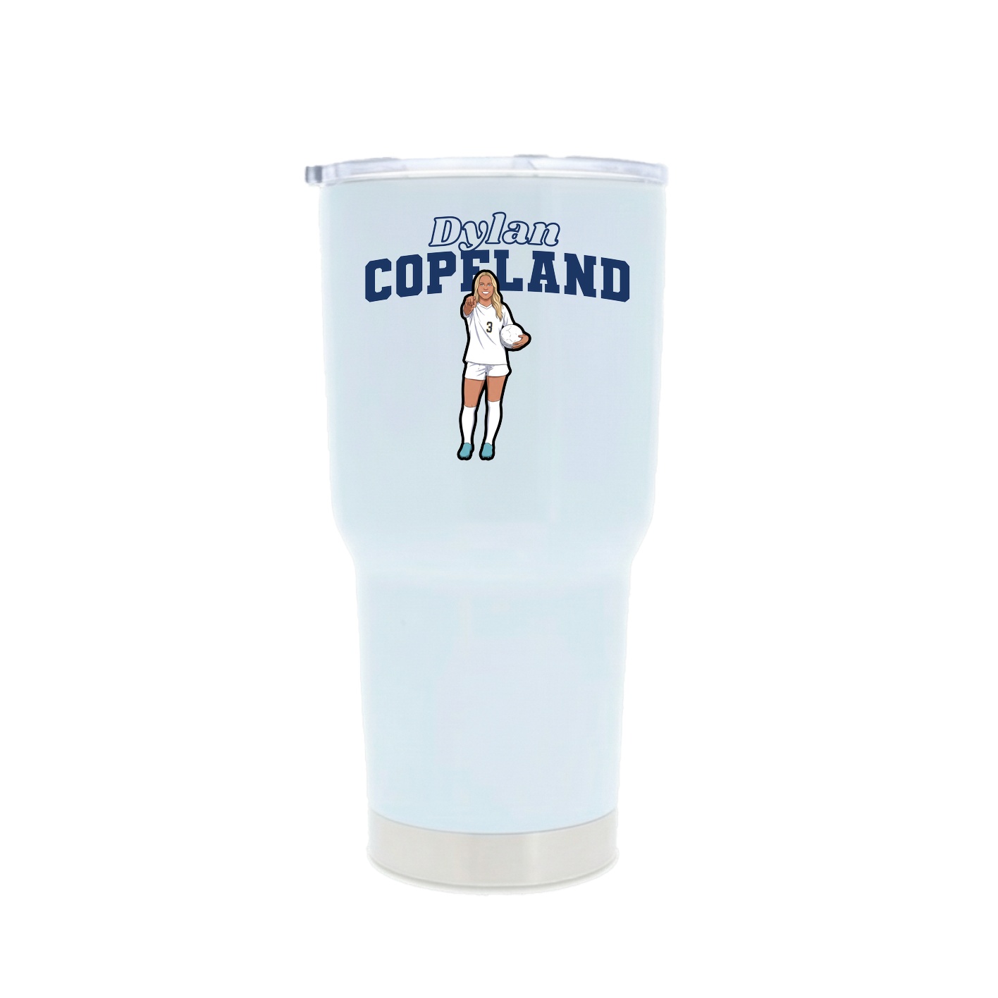 30oz Stainless Steel Tumbler — Name Arch in White