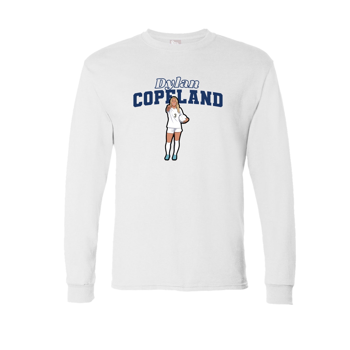 Long Sleeve Tee — Name Arch in White