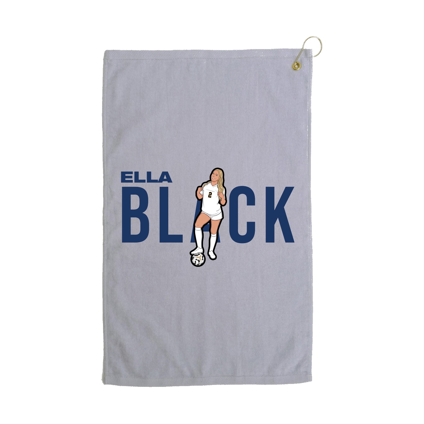 Golf Towel — Player Name in Grey