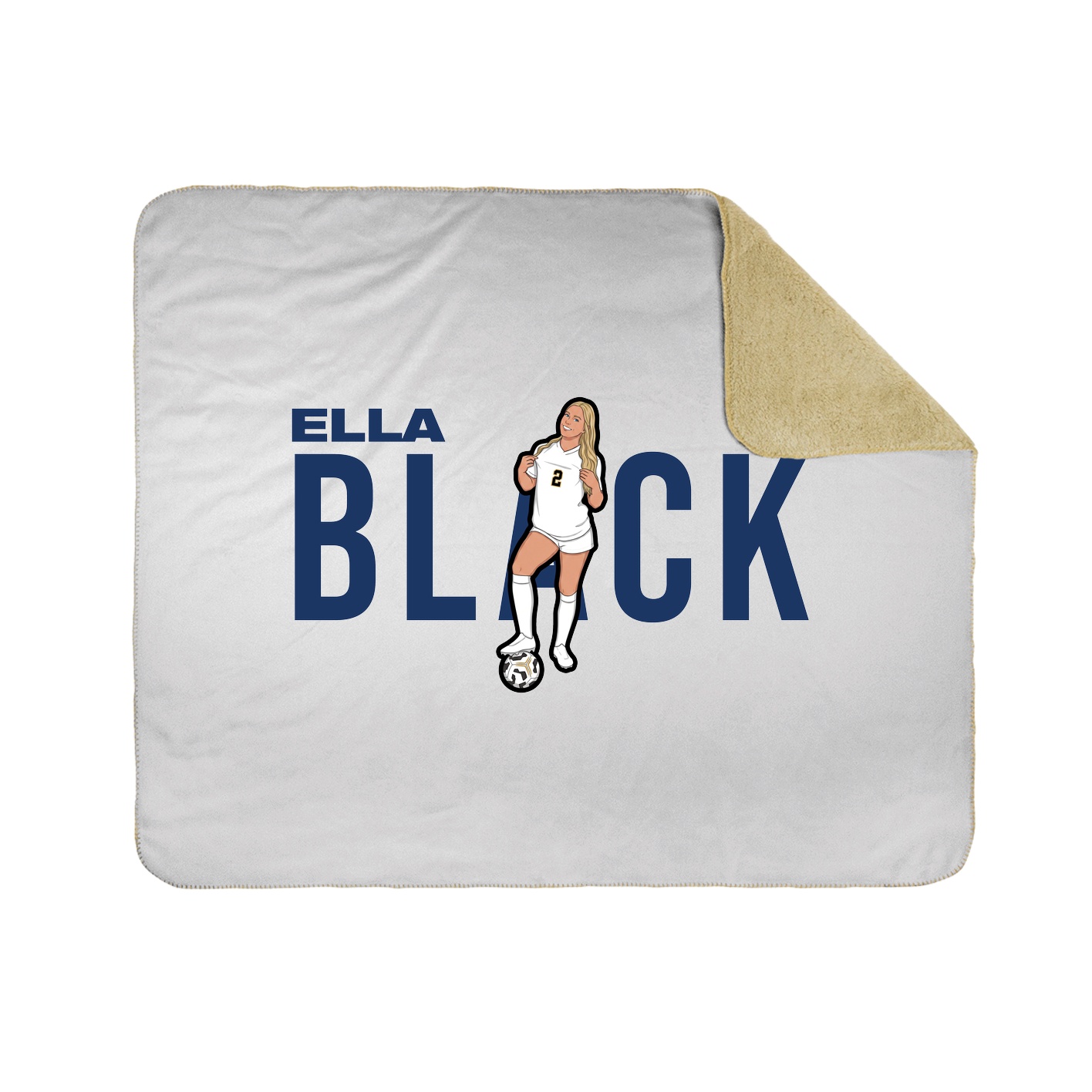Throw Blanket — Player Name in White