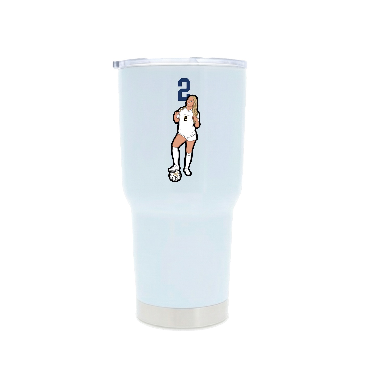 30oz Stainless Steel Tumbler — Number Top in White