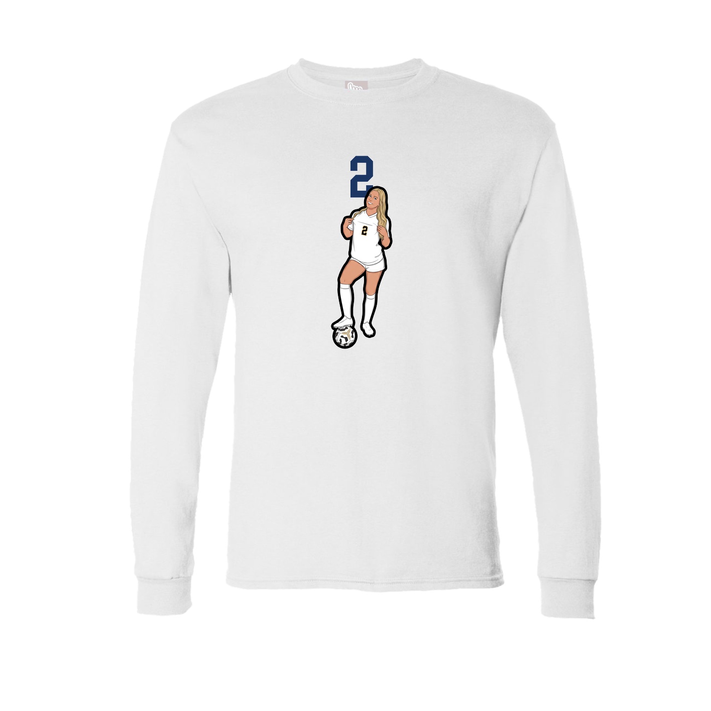 Long Sleeve Tee — Number Top in White