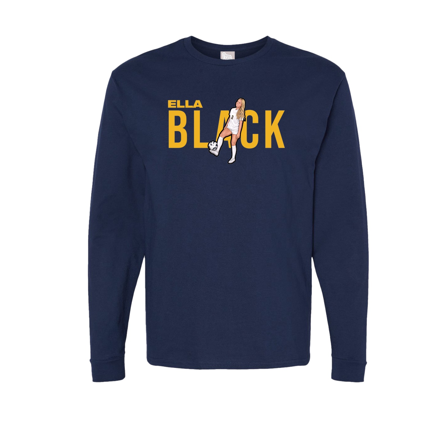 Long Sleeve Tee — Player Name in Navy