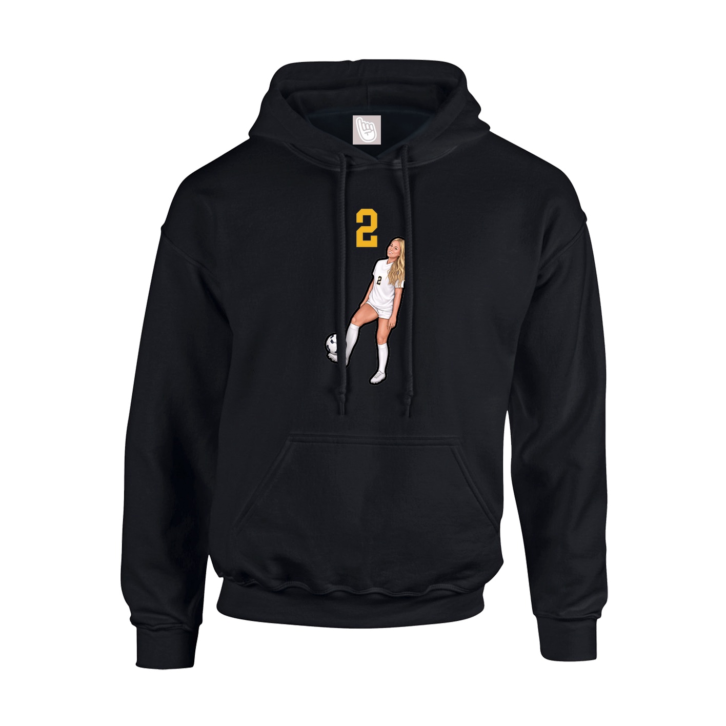 Youth Hoodie — Number Top in Black