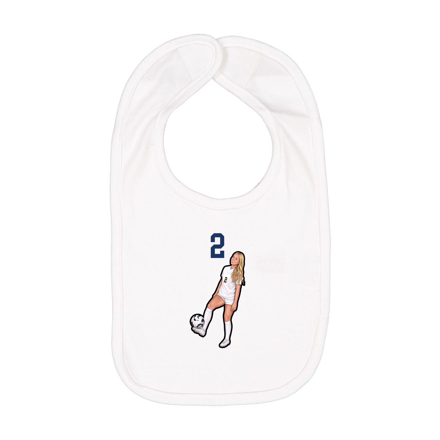 Infant Bib — Number Top in White