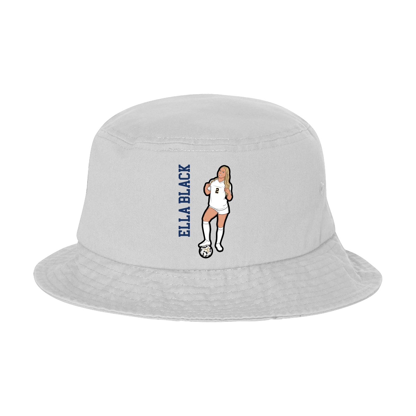 Bucket Cap — Name Vertical in White