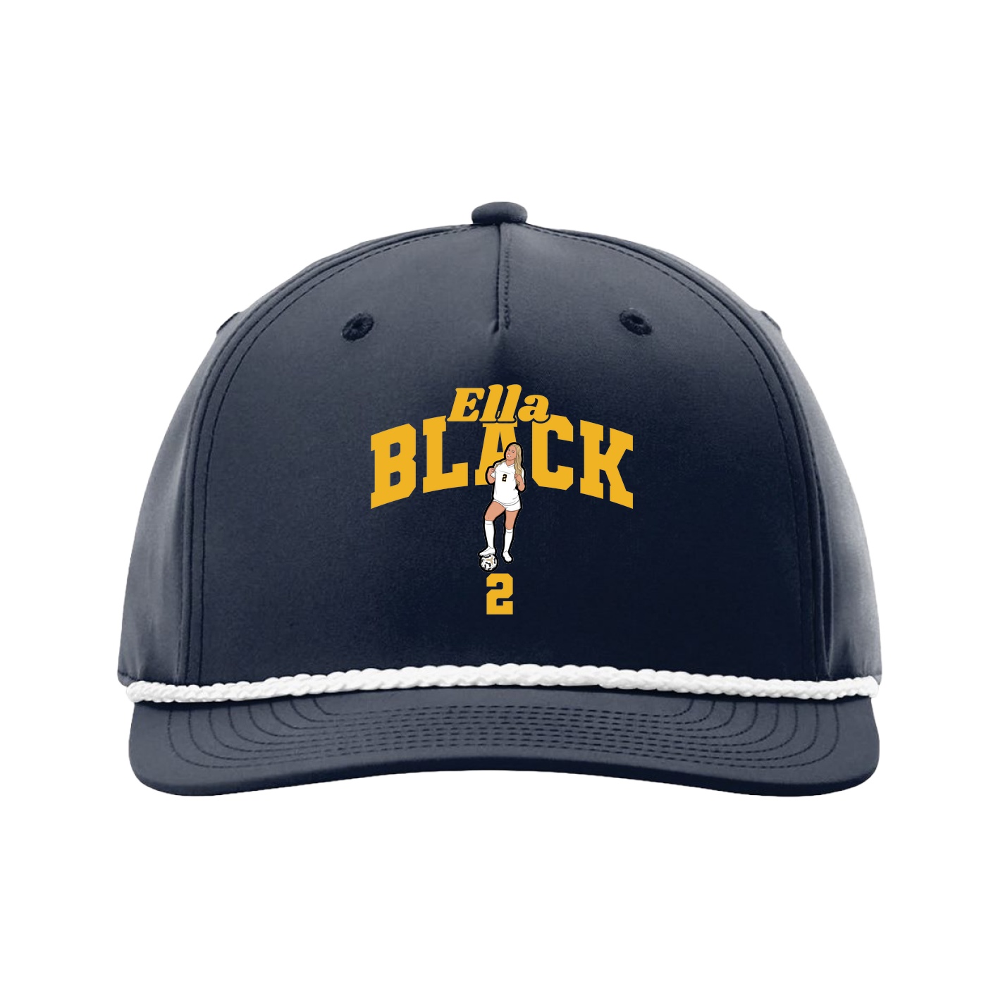 Five-Panel Classic Rope Cap — Signature Arch in Navy