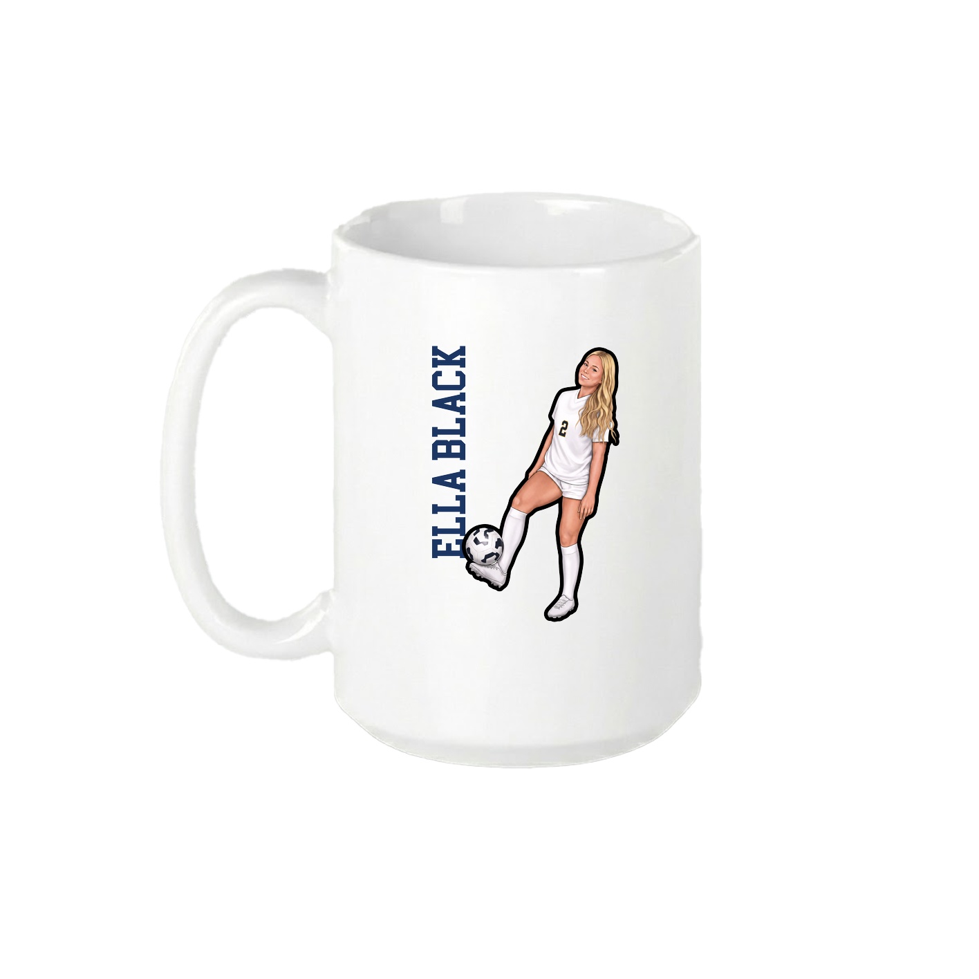 15oz Coffee Mug — Name Vertical in White
