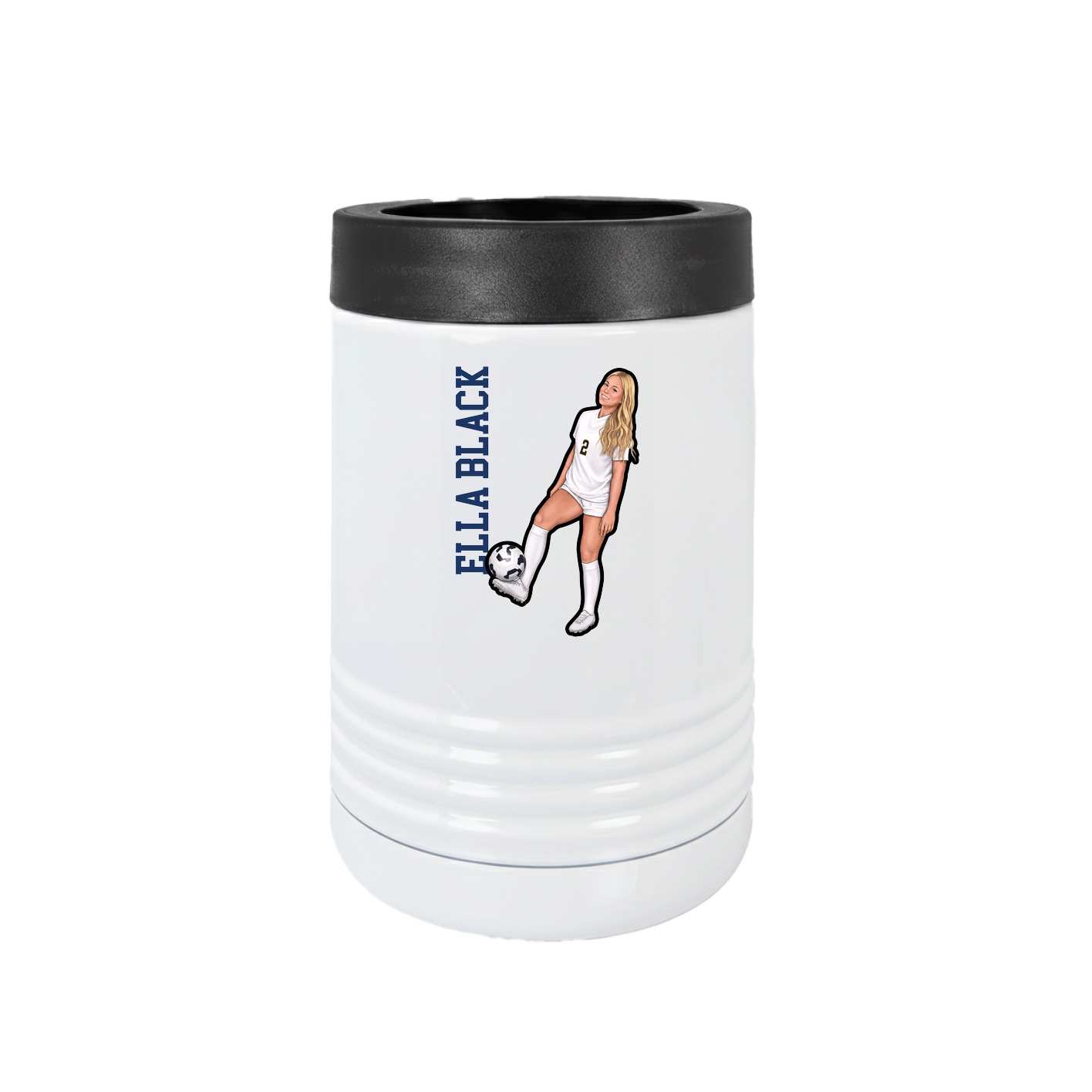 Beverage Holder — Name Vertical in White