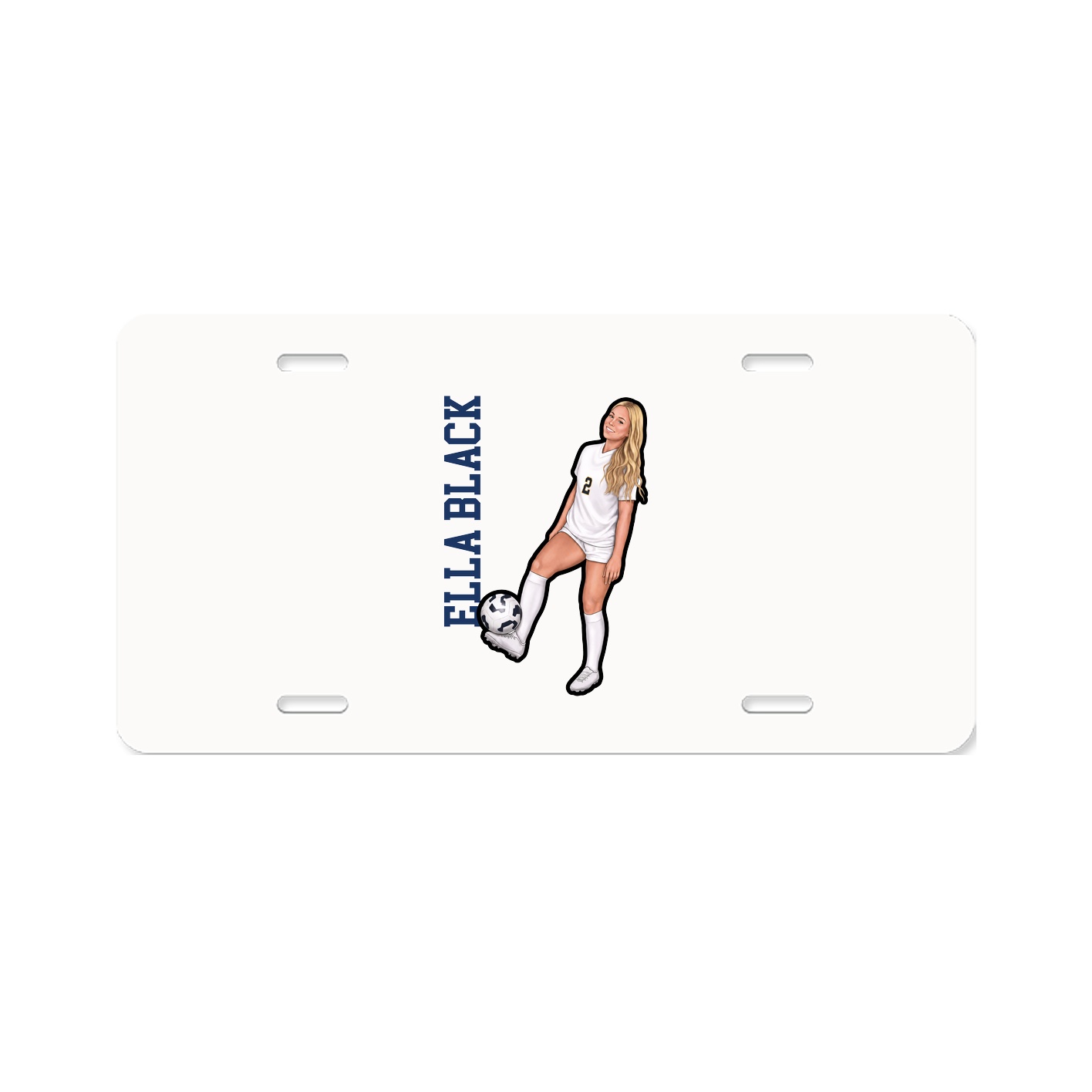 License Plate — Name Vertical in Classic