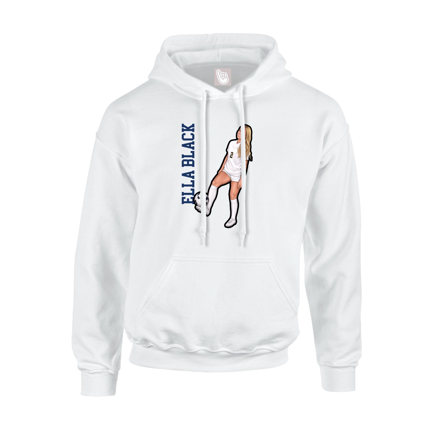 Hoodie — Name Vertical in White