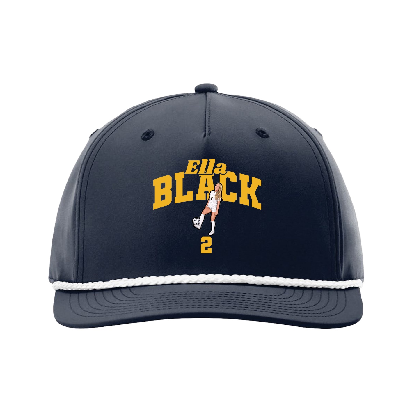Five-Panel Classic Rope Cap — Signature Arch in Navy