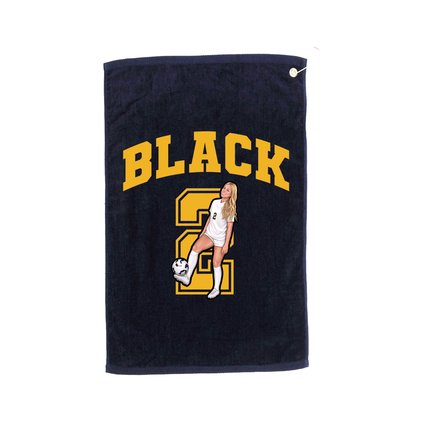 Golf Towel — Number in Navy