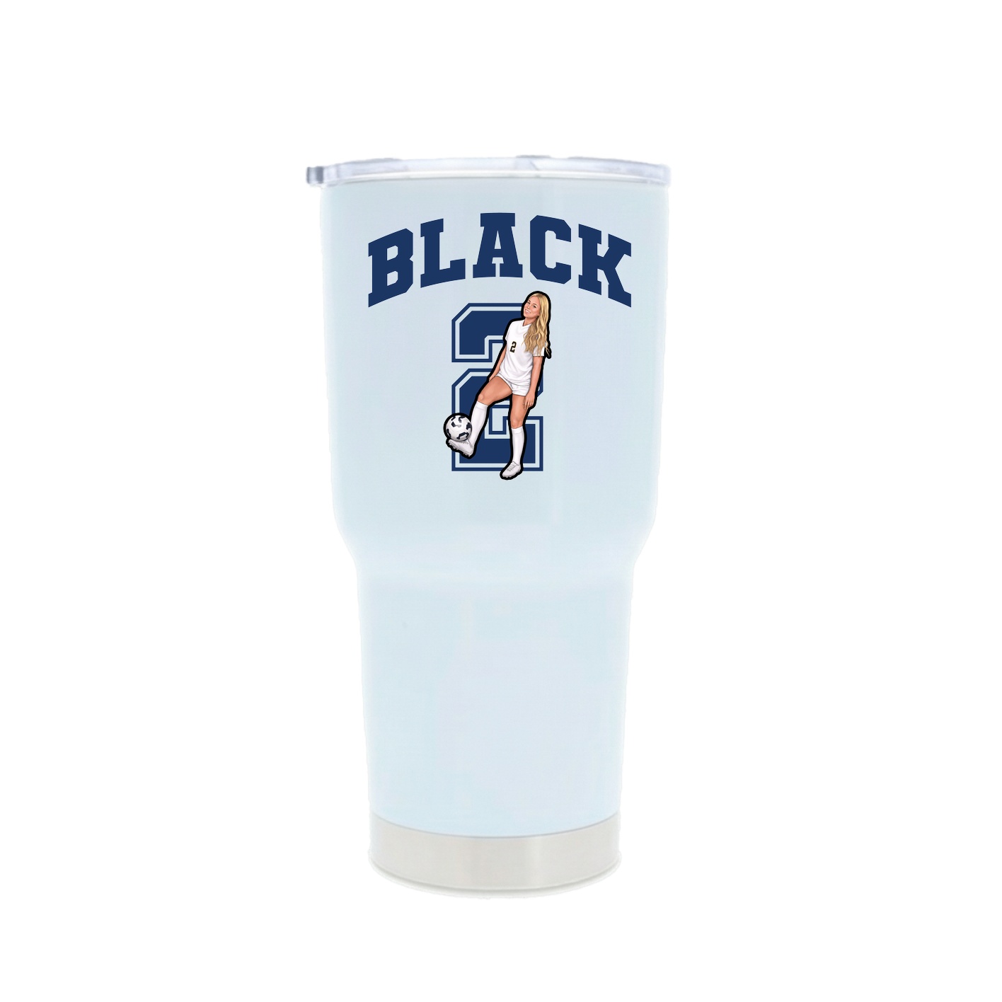 30oz Stainless Steel Tumbler — Number in White