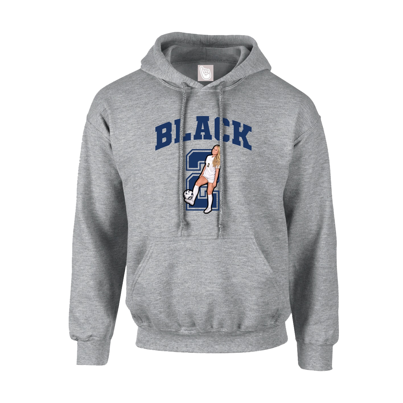 Hoodie — Number in Grey