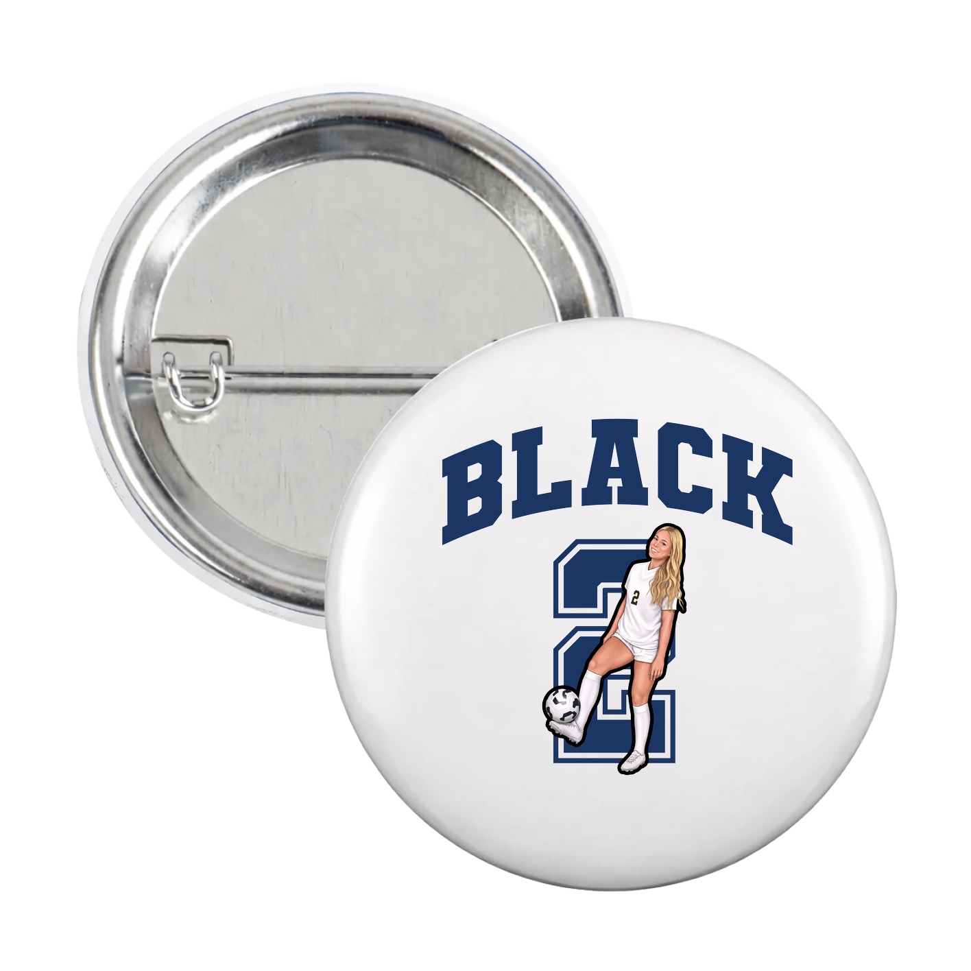 Game Day Button — Number in White