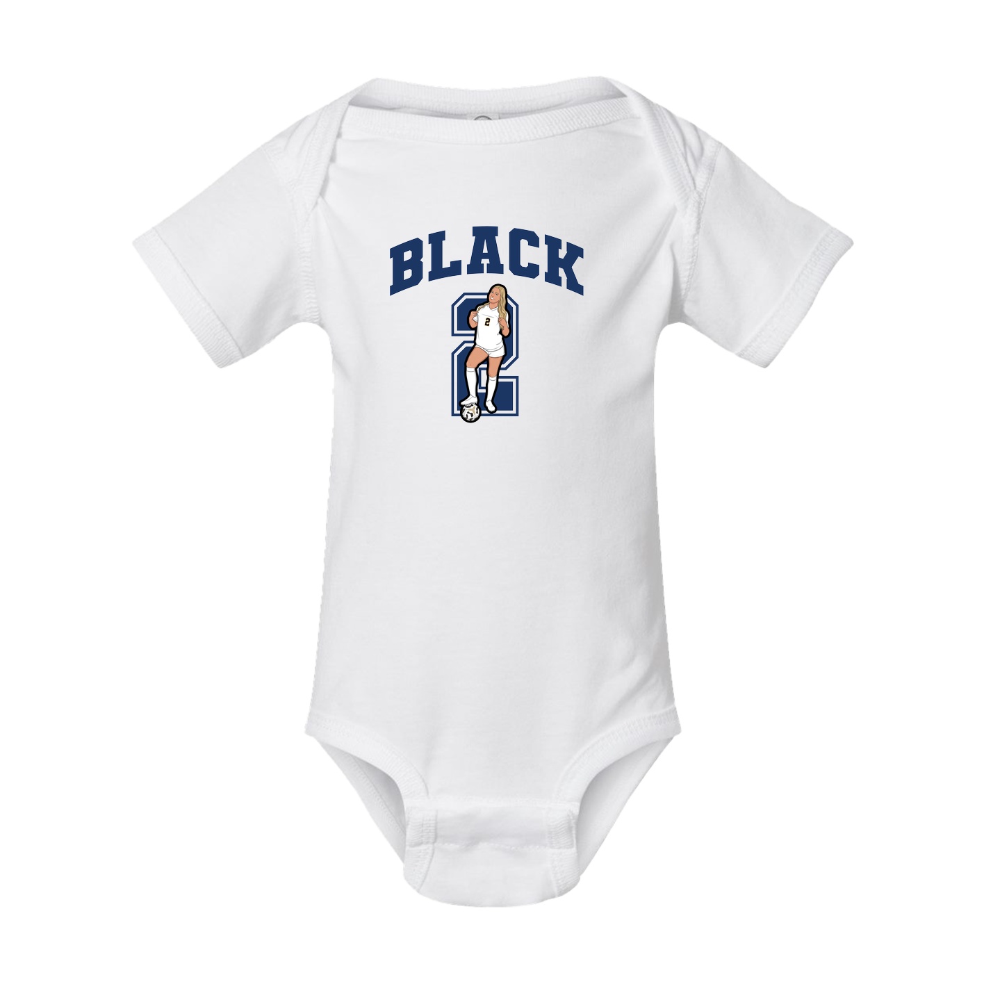 Baby Onesie — Number in White
