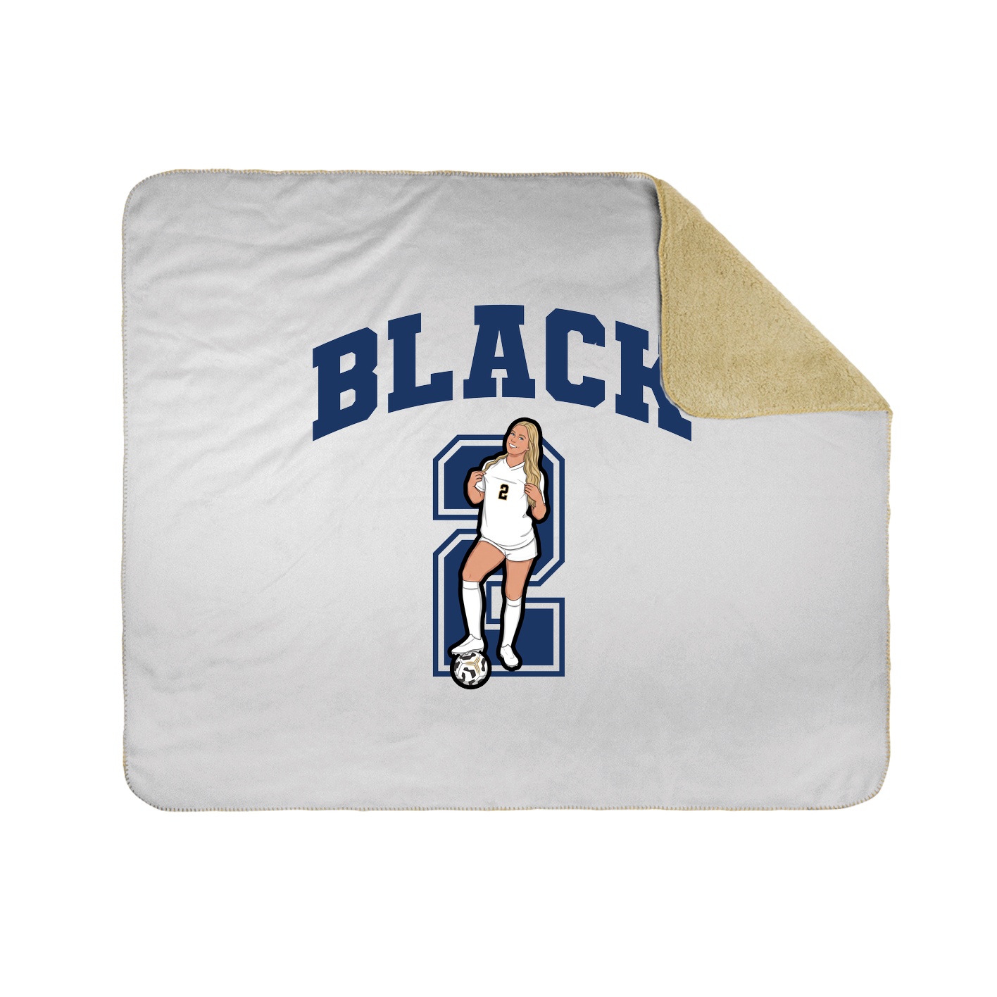 Throw Blanket — Number in White