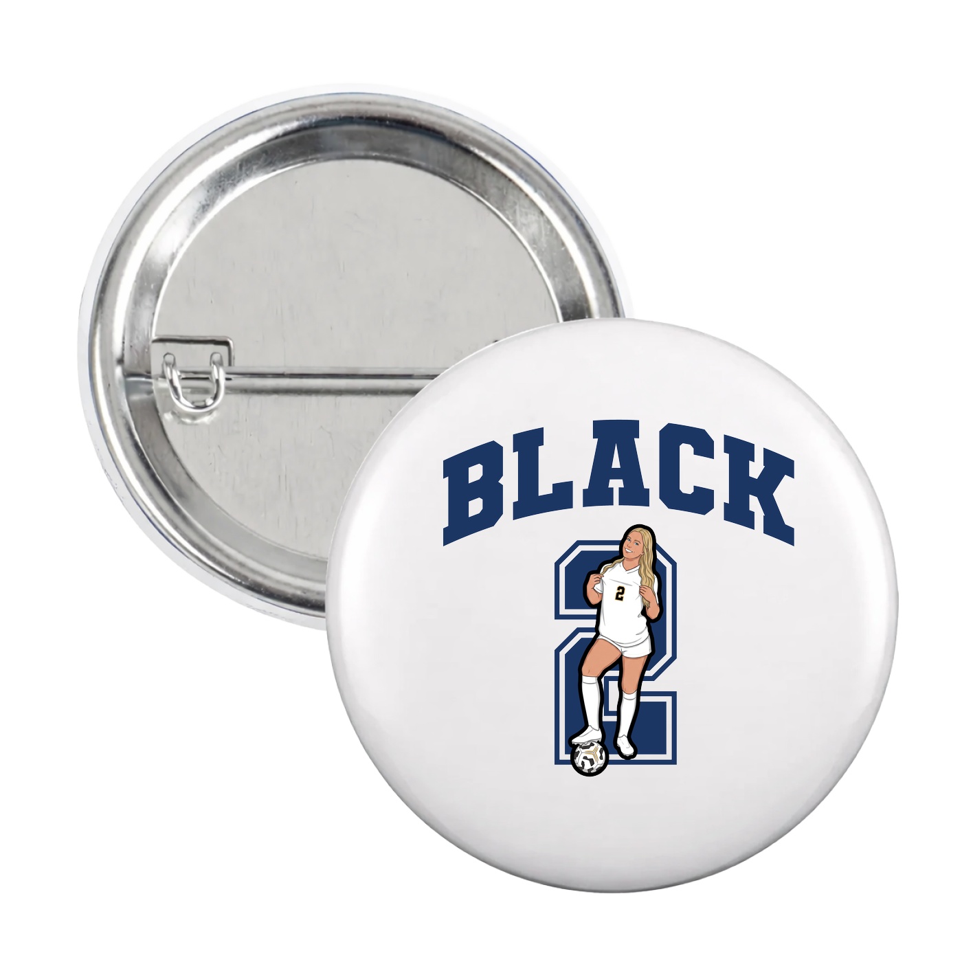 Game Day Button — Number in White