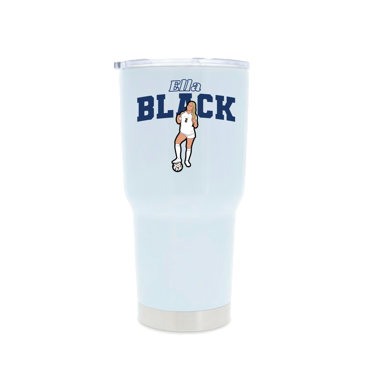 30oz Stainless Steel Tumbler — Name Arch in White