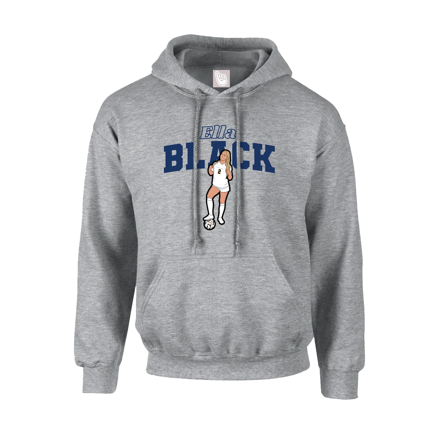 Youth Hoodie — Name Arch in Grey