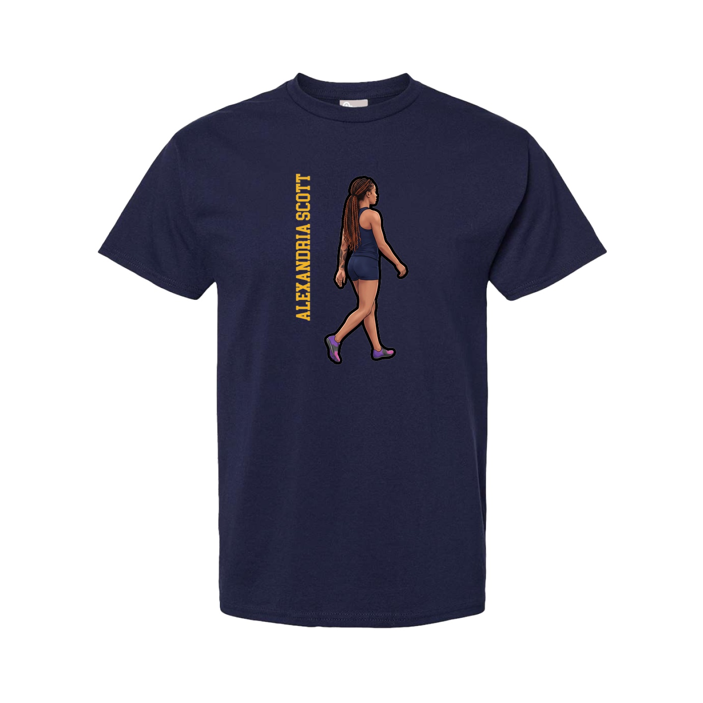 Youth Tee — Name Vertical in Navy
