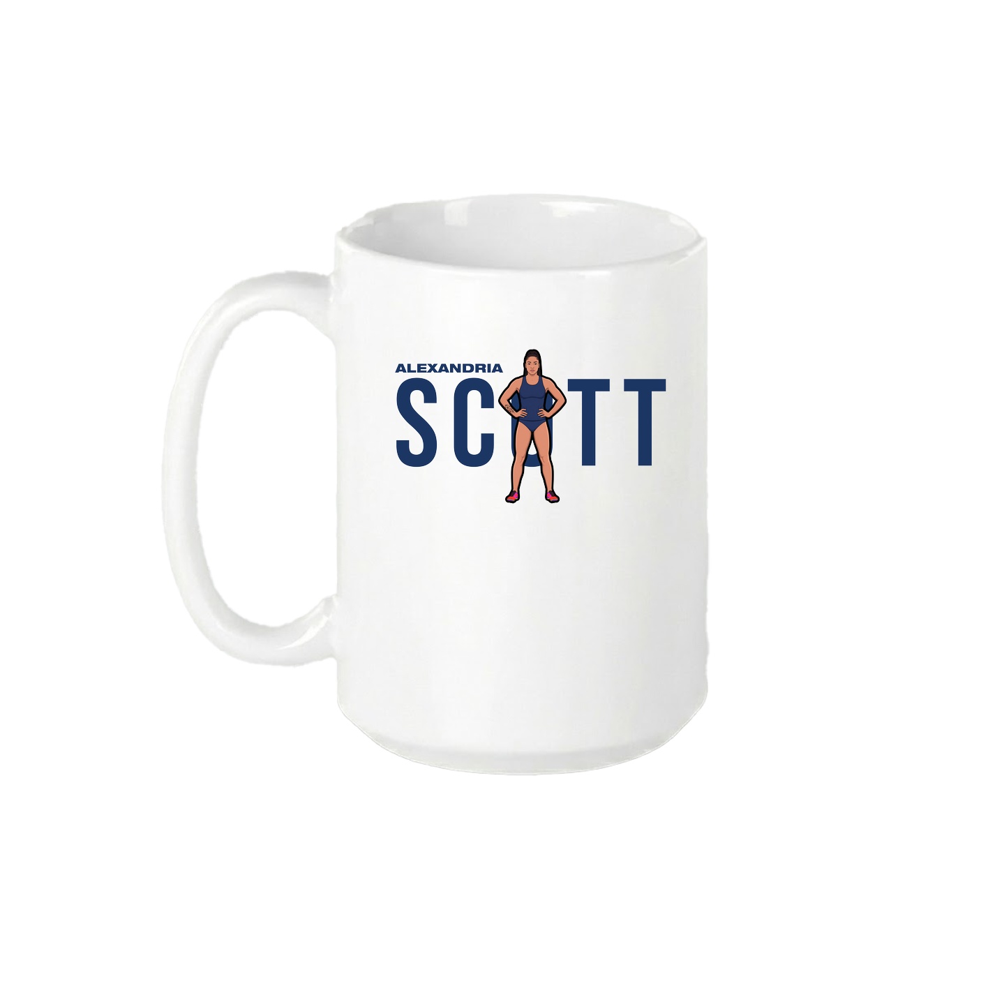 15oz Coffee Mug — Player Name in White