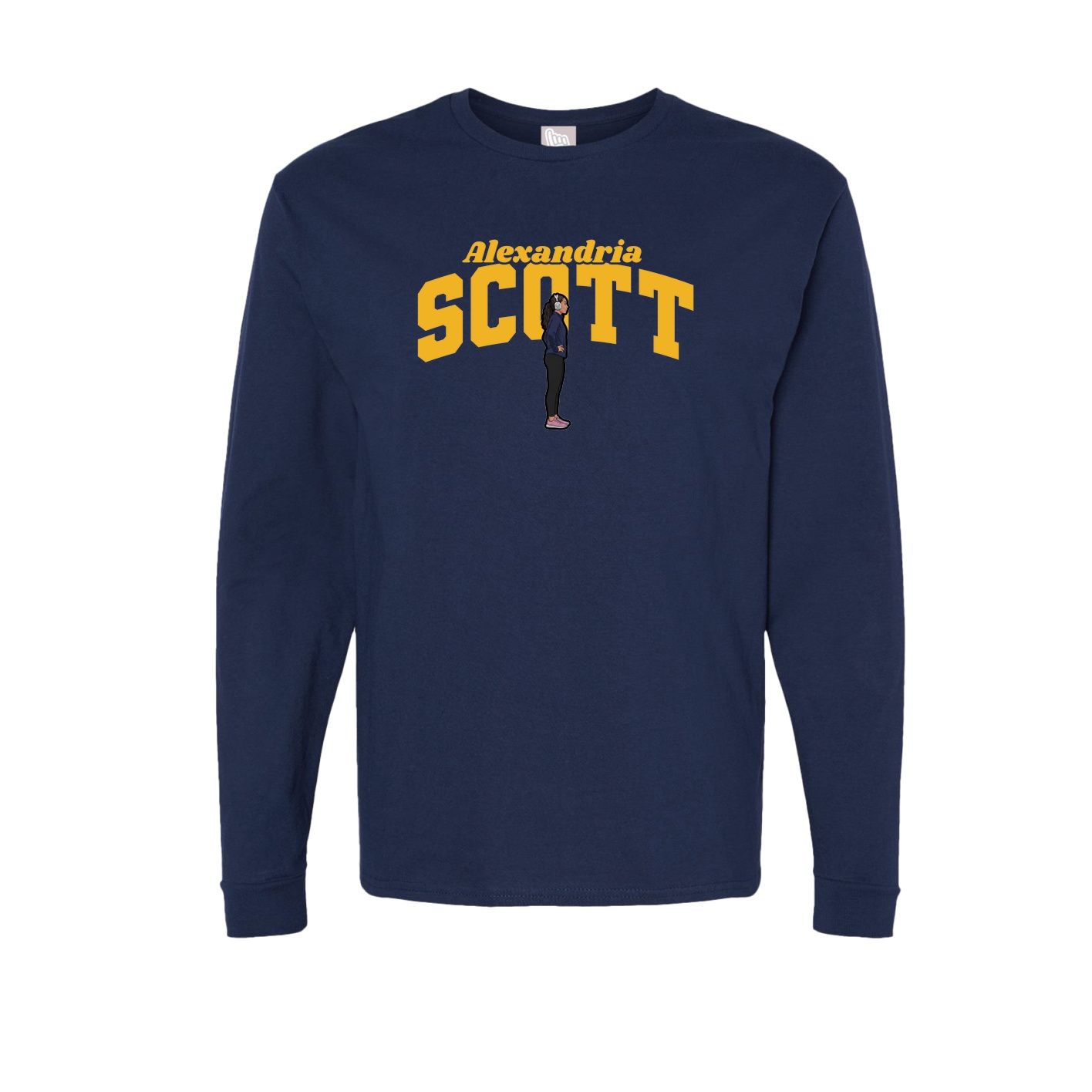 Long Sleeve Tee — Signature Arch in Navy