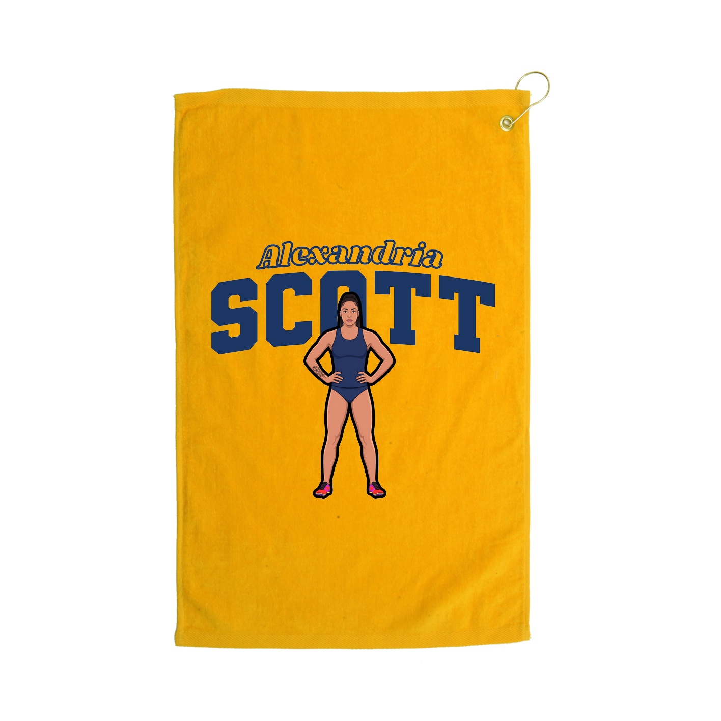 Golf Towel — Name Arch in Gold