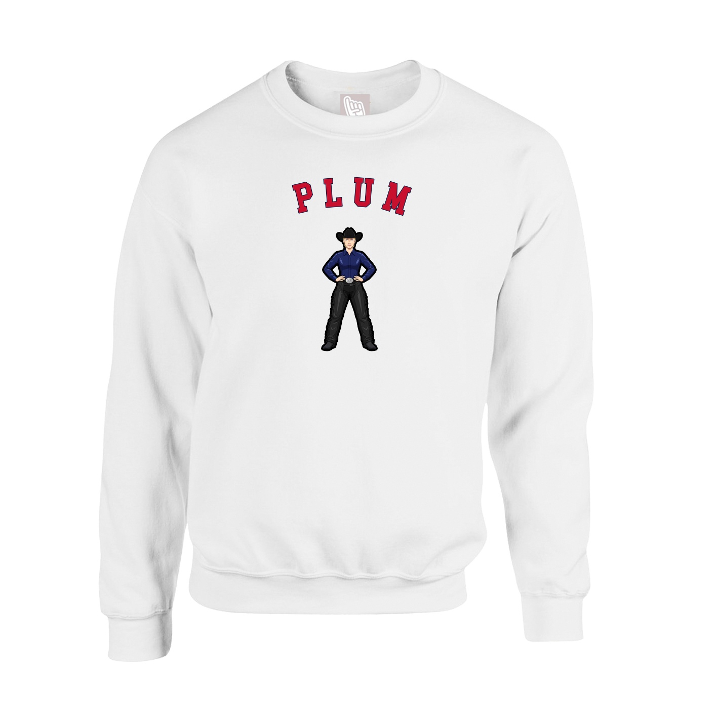 Fleece Crew — Shirsey Arch in White