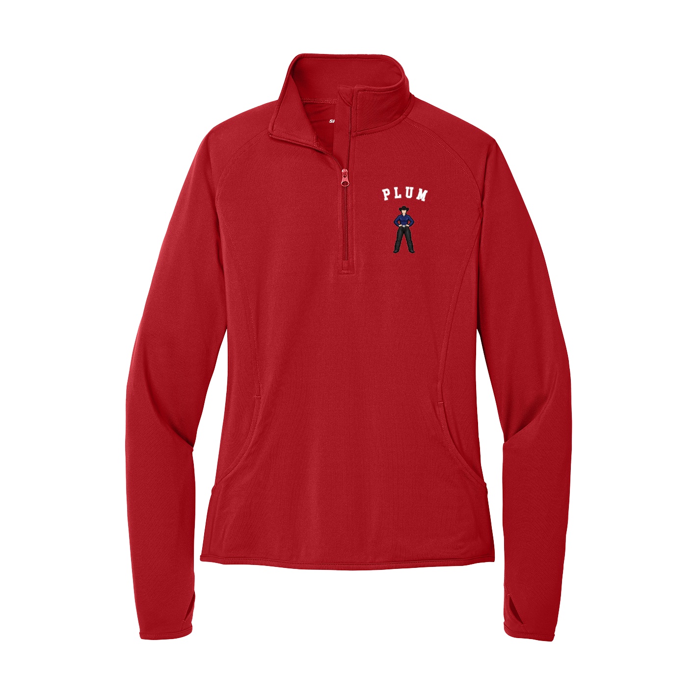 Women's Q-Zip Pullover — Shirsey Arch in Red
