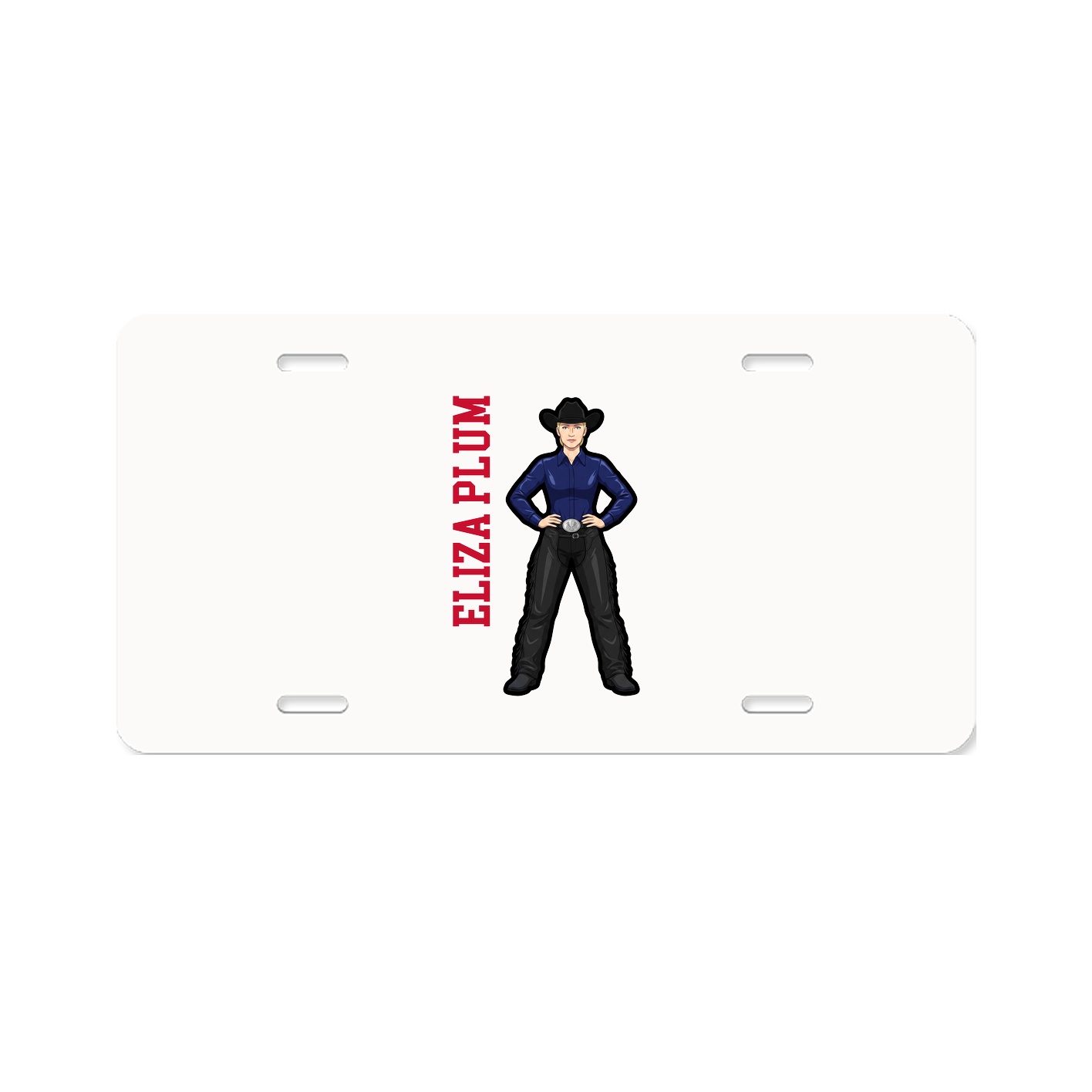 License Plate — Name Vertical in Classic