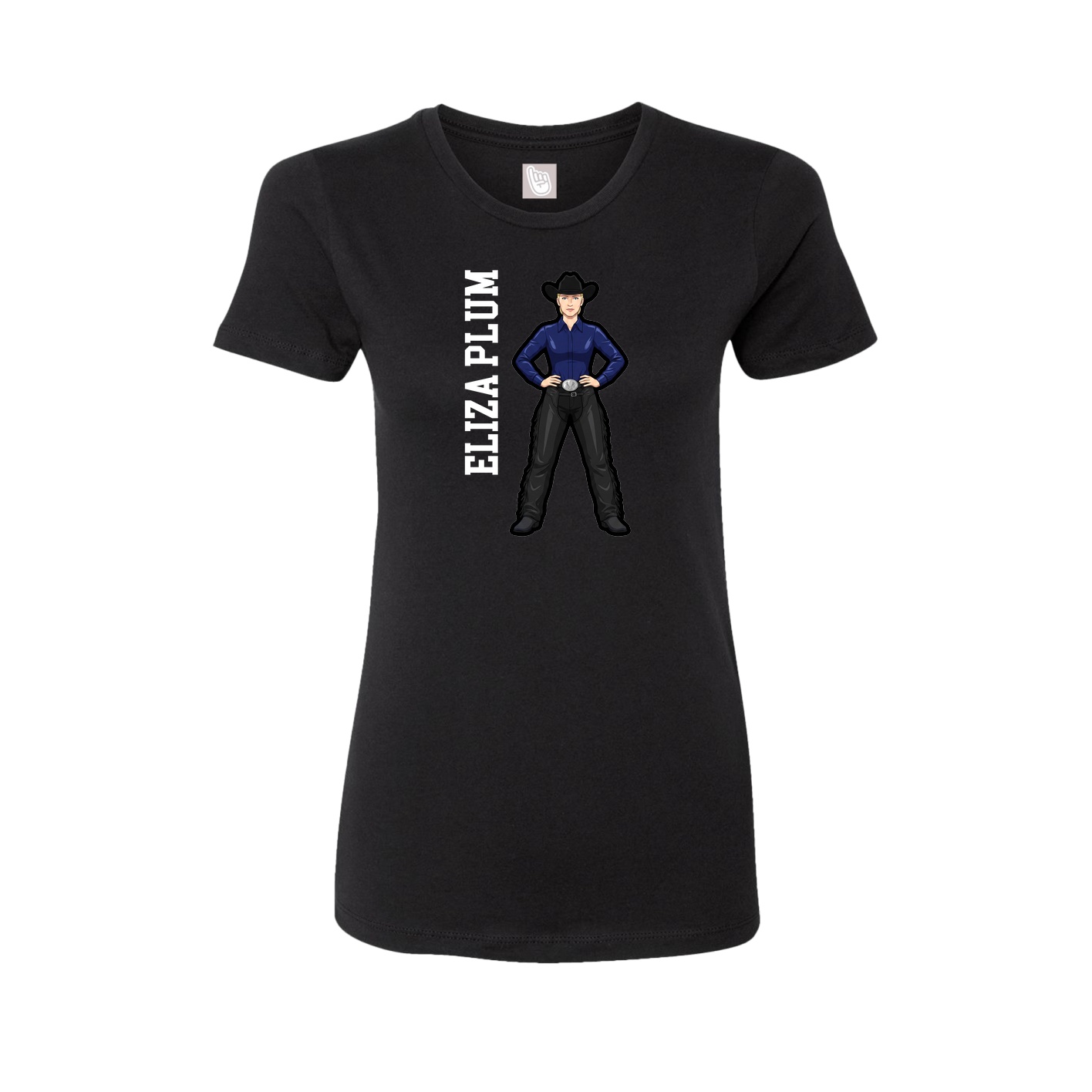 Womens Tee — Name Vertical in Black