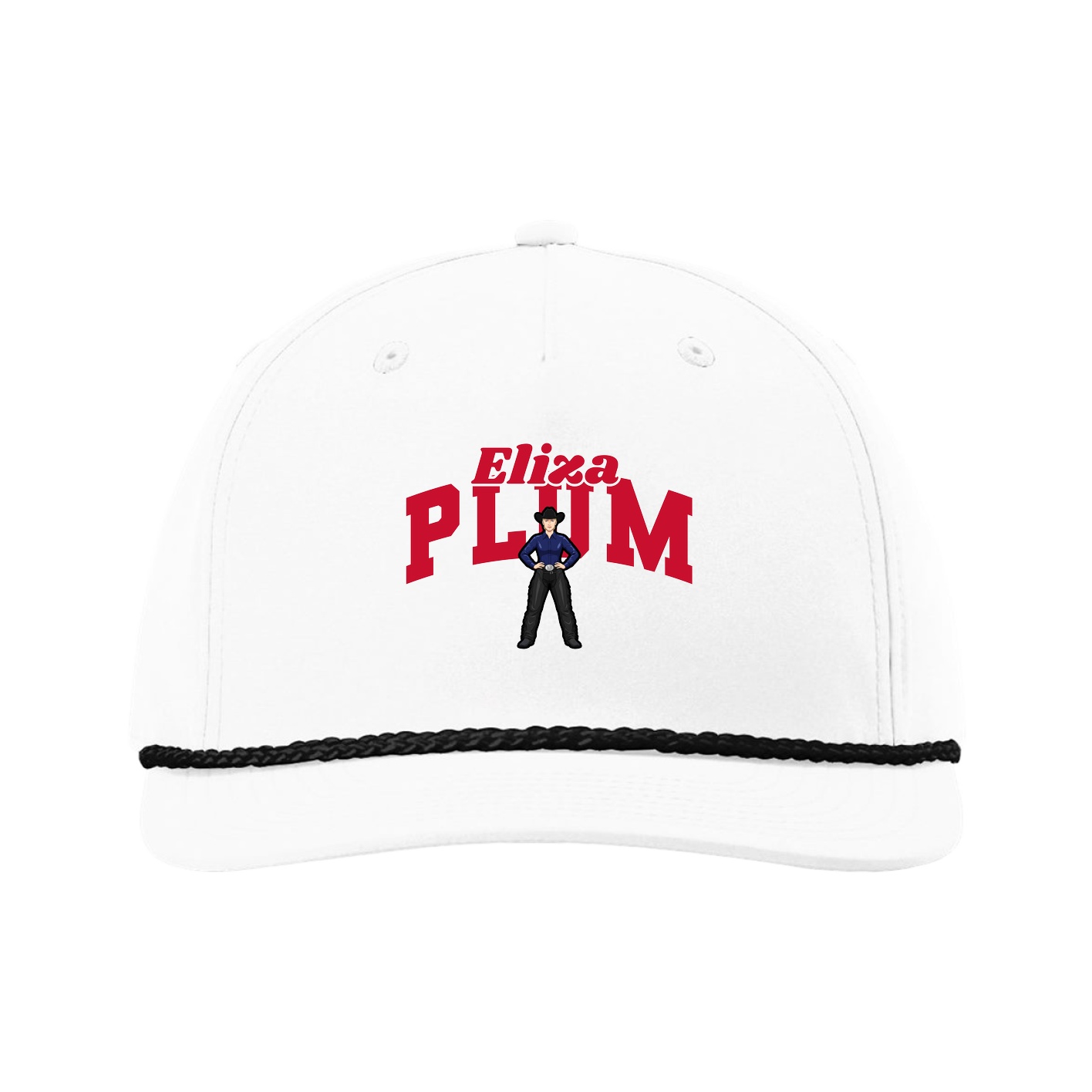 Five-Panel Classic Rope Cap — Signature Arch in White
